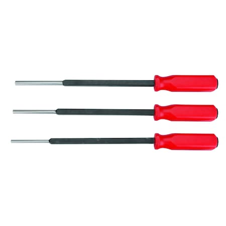 Groz Extended Reach Pin Punches Set - 3pcs, 1/4", 5/16" & 3/8" HPP/3/ST